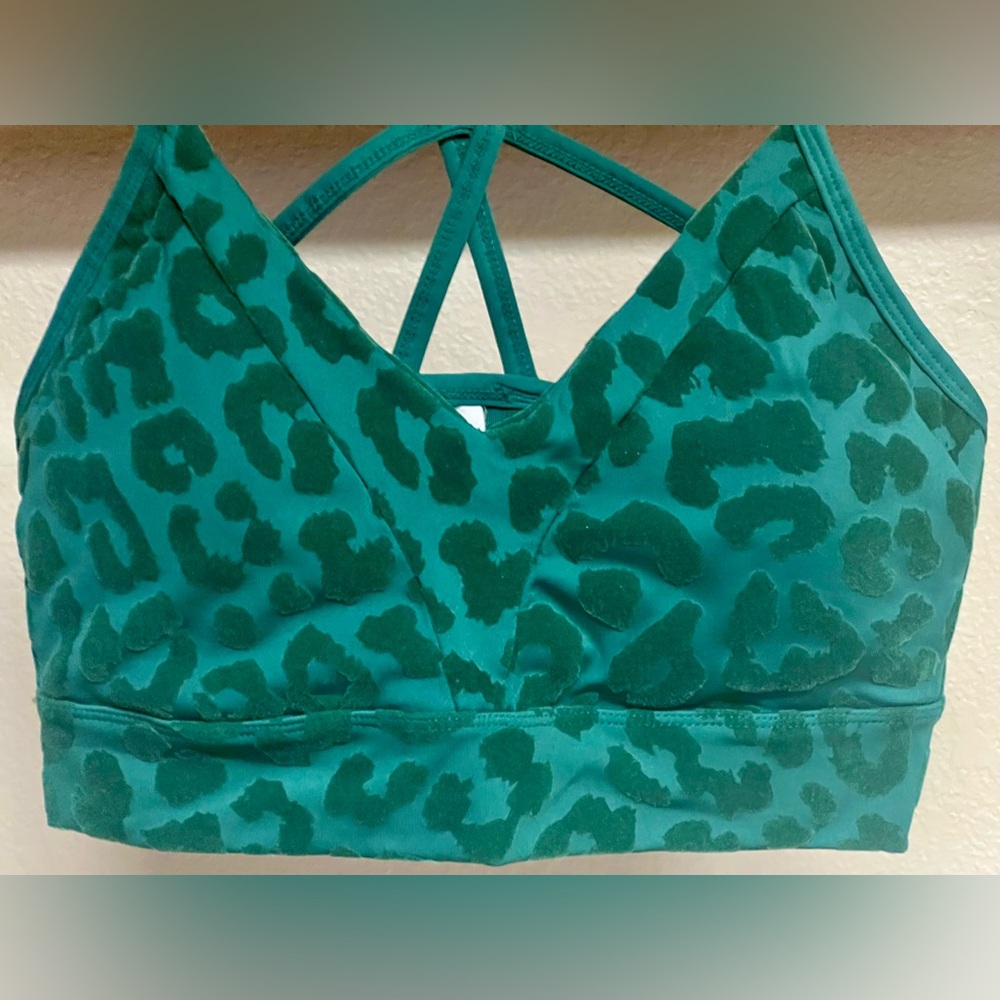 BALANCE ATHLETICA- NOW VITALITY Emerald Green Leopard Sports Bra - Picture 5 of 12